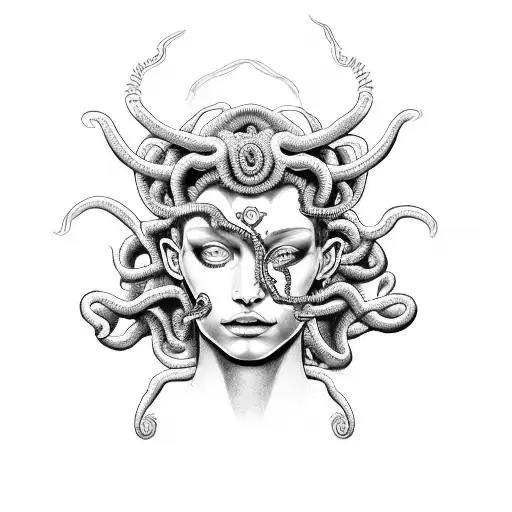 Medusa With Third Eye And Face