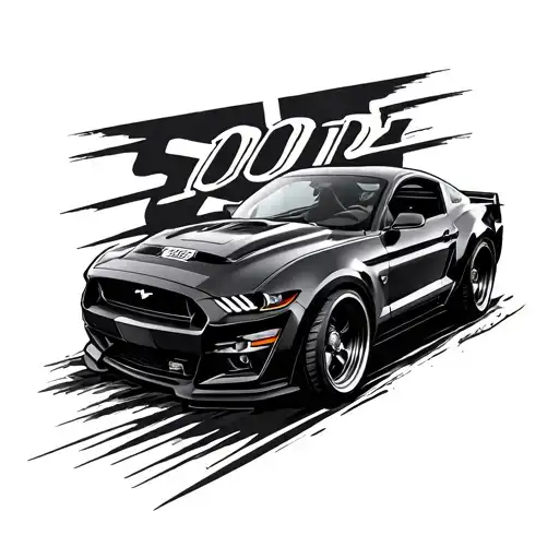 Black 2023 Mach 1 Mustang Driving