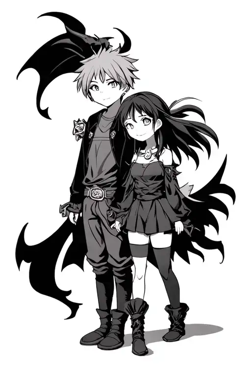 A Brother And Sister In Fairy Tail Demon Slayer Cartoon