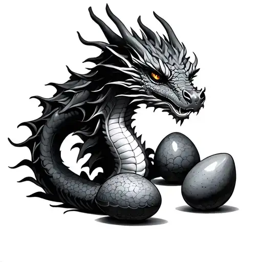 Dragon With 3 Eggs