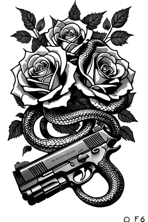 A Whole Pistole Heckler & Koch Sfp6 With Roses And Snake