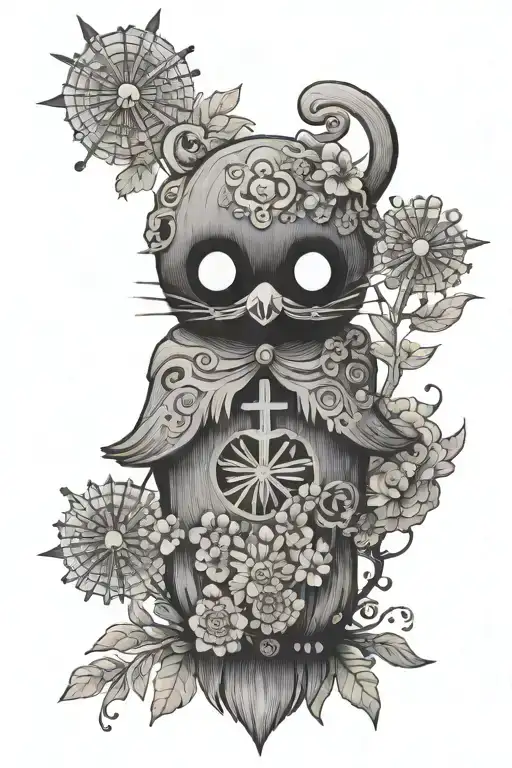 Susuwatari Ghibli Inspired Character With Catholic Cross