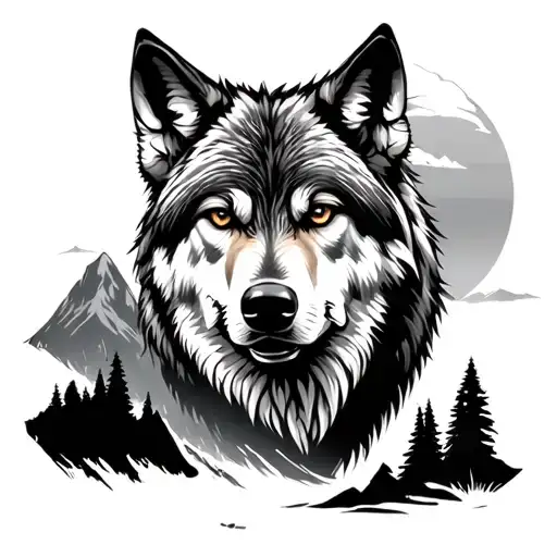 Realism Wolf And Scenery