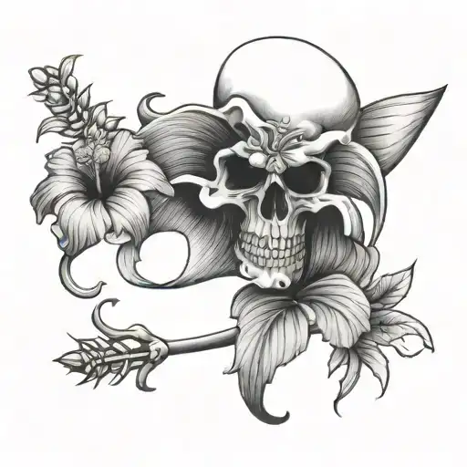 Hibiscus Flower Choking The Grim Reaper