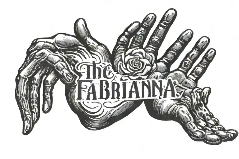 The Name Fabiana With A Baby Handprint