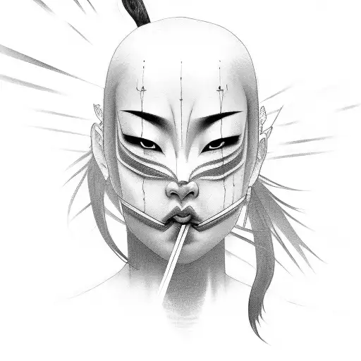 Woman Samurai Fading Away
