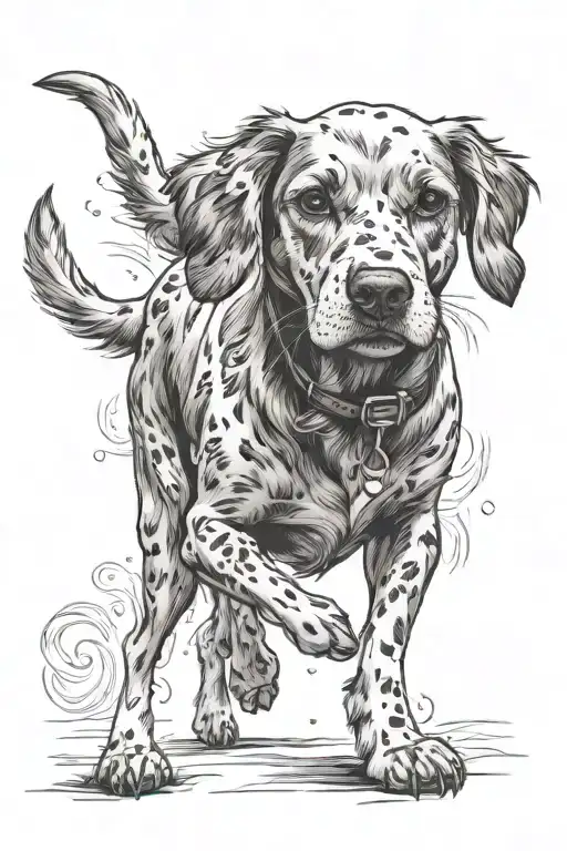 Commemorative Dog Print Walking Along Calf