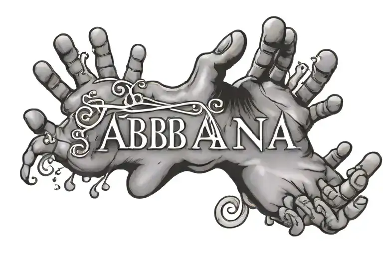 The Name Fabiana With A Baby Handprint