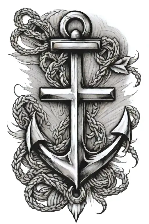 Anchor With Dogtag Intertwined