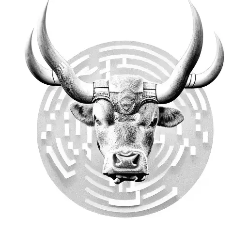A Bull Charging Through A Stock Market Maze