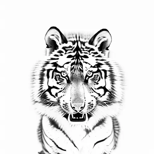 Half Tiger Half Wolf With Teeth Open