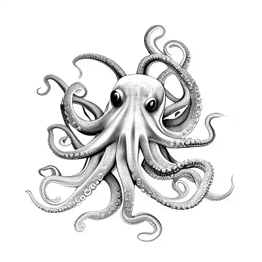 Octopus With Exotic Flowers