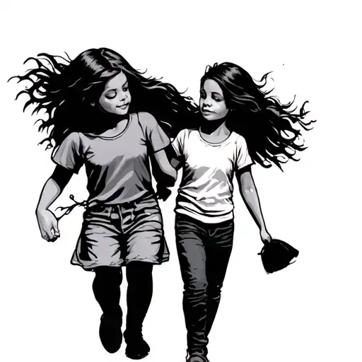 Big Sister And Brother Walking Together