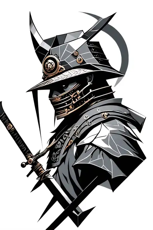 Samurai Steampunk Geometric Design Incorporating