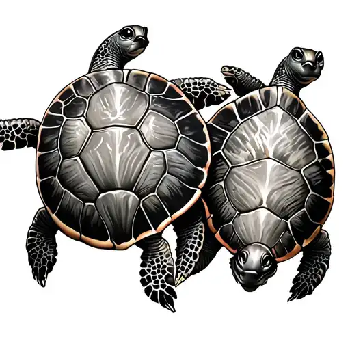 Female Spine Tattoo With Turtles