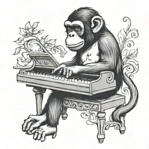 Monkey Playing Piano
