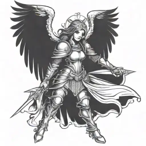 Female Guardian Angel In Medieval Armor