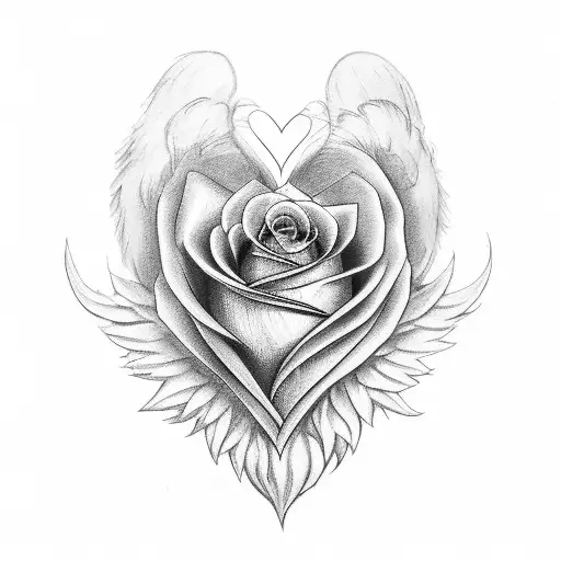 Angel Wing Heart Rose