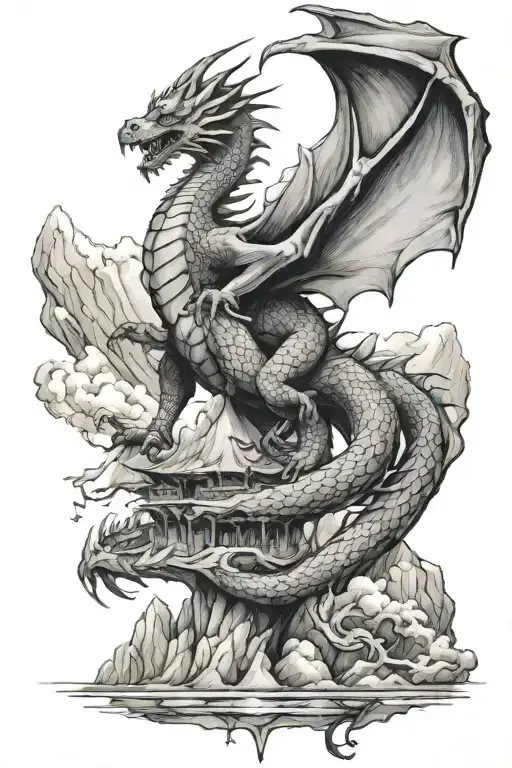 Dragon And Mountains