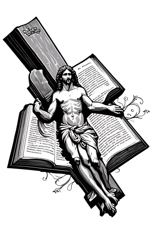 Jesus Cross With Bible Background