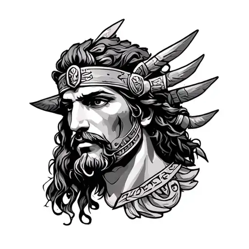 Western Themed Greek Mythology Tattoo Design