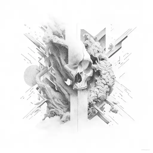 Nf Album Cover Recreated In Black-grey Style