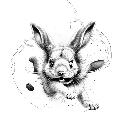 Man Chasing A Dog Chasing A Rabbit