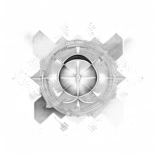 Abstract Representation Of The Cancer And Sagittarius Symbols