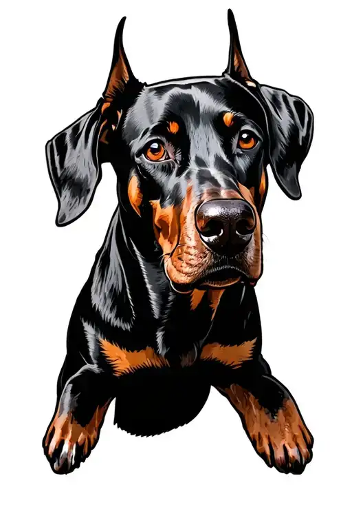 Dobermann Black And White
