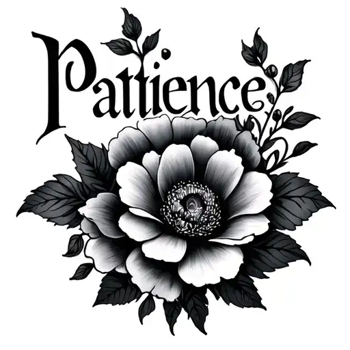 The Word Patience With Flowers