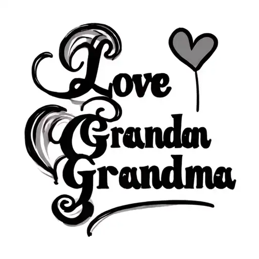 Writing Saying Love Grandma