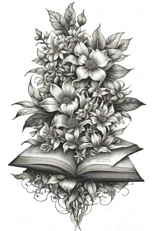 Book Mountain Flower Large Black