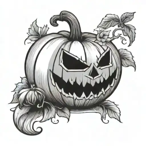 Pumpkin Stabbed With A Pen