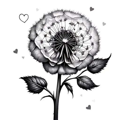 Dandelion With Love You More As Stem Rose