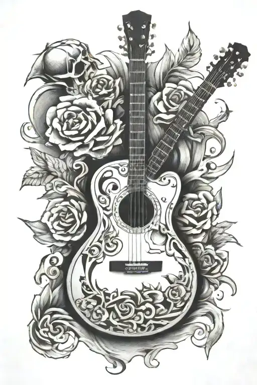 Skeleton Guitar Peacefully