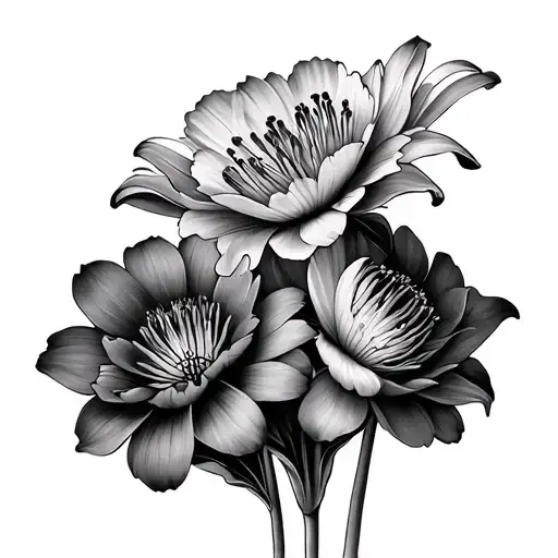 2 Carnations 3 Water Lilys