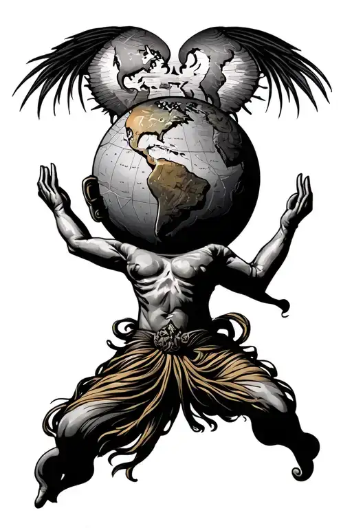Rasta Atlas Holding Up Globe