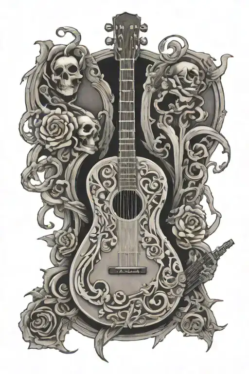 Skeleton Guitar Peacefully