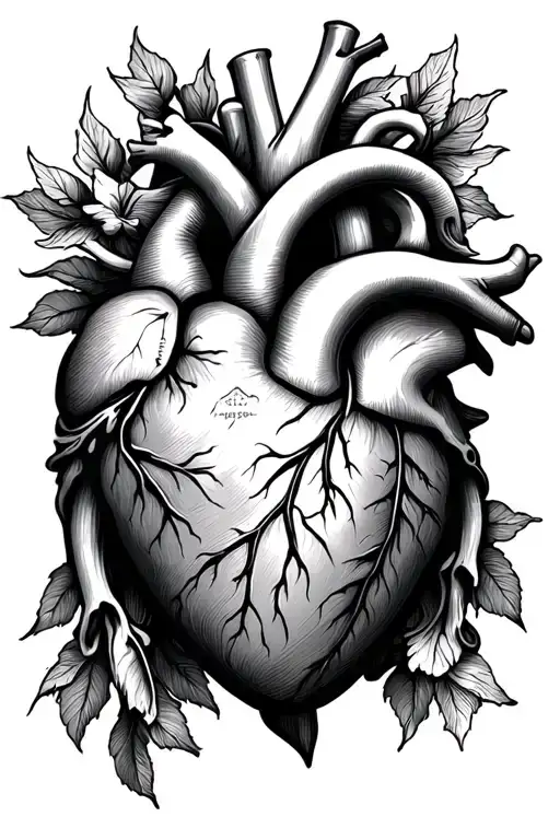 Realistic Human Heart With Jesus Christ