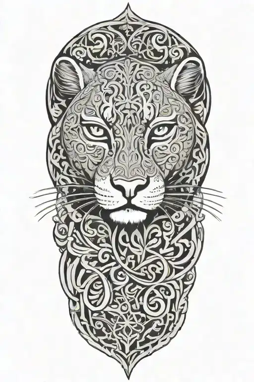 Ayahuasca Inspired Design Featuring Vines Surrounding A Puma