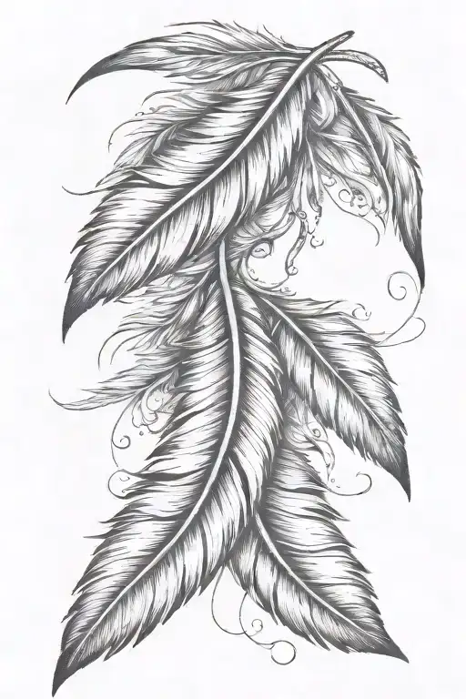 Hanging Feather With Small Birds