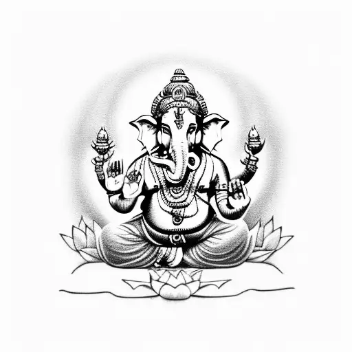 Ganesh With Lotus