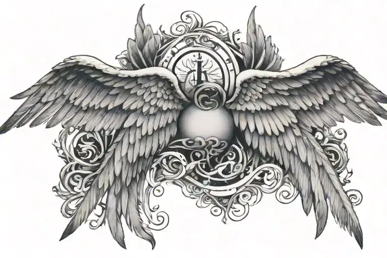 Angel Wings And Writing Underneath