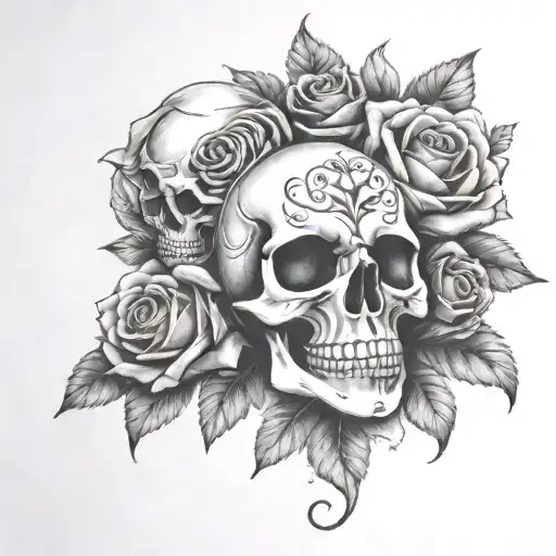 Skull And Roses For Eyes