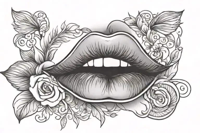Ladys Lips Kissing Darkness