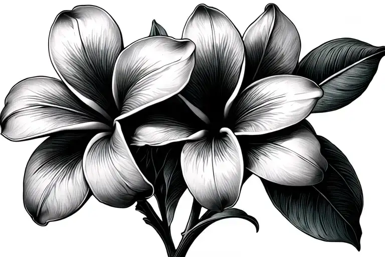 Plumeria Flowers With Roman Numerals Representing Important Dates