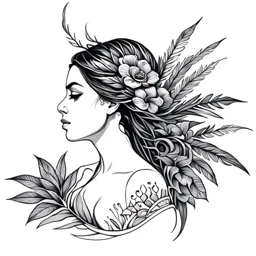 Polynesia Tattoo Female On Side