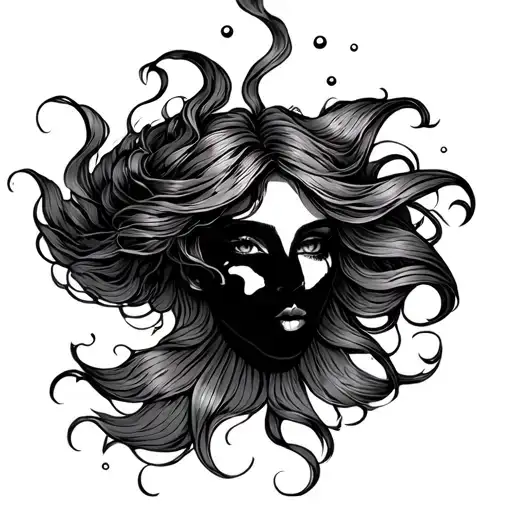 Mermaid Face Outline