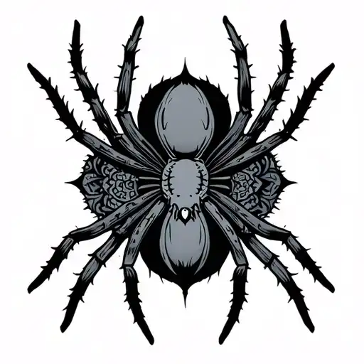 Dark Spider With Mandala Design Around It