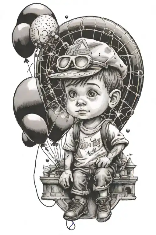 Little Boy At Disneyland With Balloon